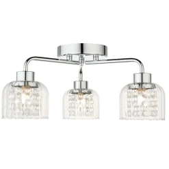 Yarrow 3 Light Polished Chrome Semi Flush Ceiling Light