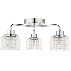 Yarrow 3 Light Polished Chrome Semi Flush Ceiling Light