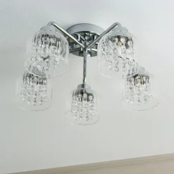 Yarrow 5 Light Polished Chrome Semi Flush Ceiling Light
