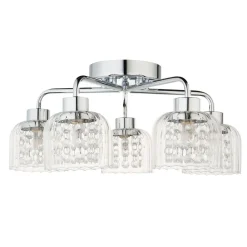 Yarrow 5 Light Polished Chrome Semi Flush Ceiling Light