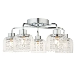 Yarrow 5 Light Polished Chrome Semi Flush Ceiling Light