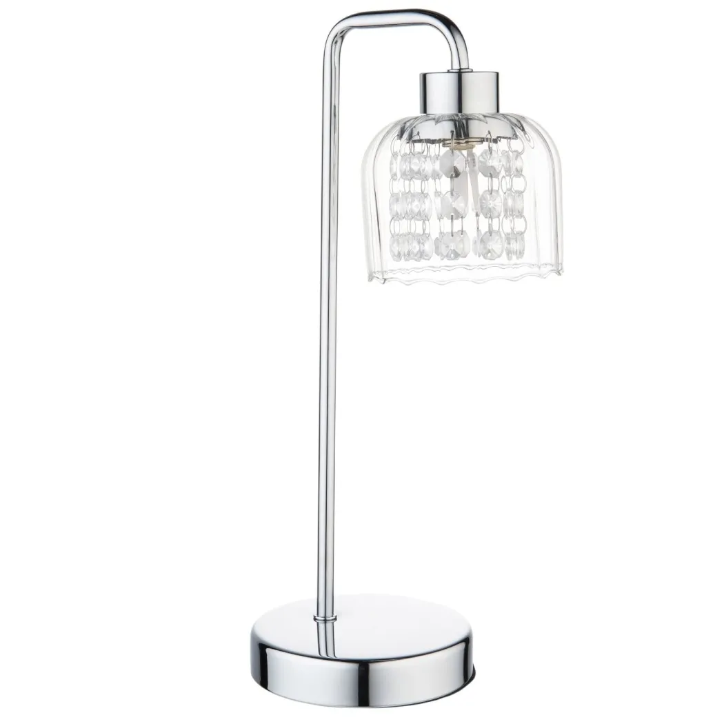 Yarrow Polished Chrome & Glass Table Lamp