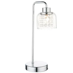 Yarrow Polished Chrome & Glass Table Lamp