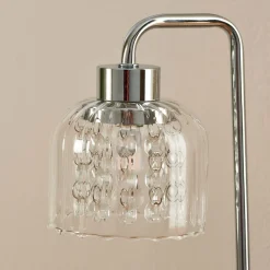 Yarrow Polished Chrome & Glass Table Lamp