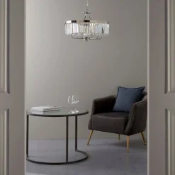 Yasmin 6 Light Nickel Pendant Ceiling Light