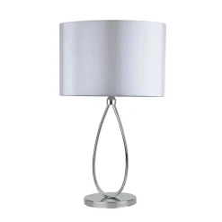 Zabina Polished Chrome & Grey LED Table Lamp