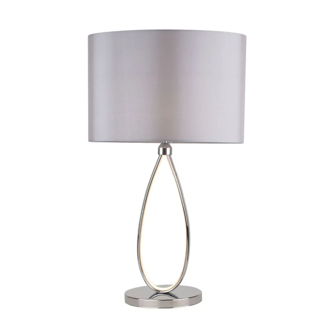 Zabina Polished Chrome & Grey LED Table Lamp