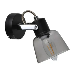 Zach Black Spotlight with Glass Shade