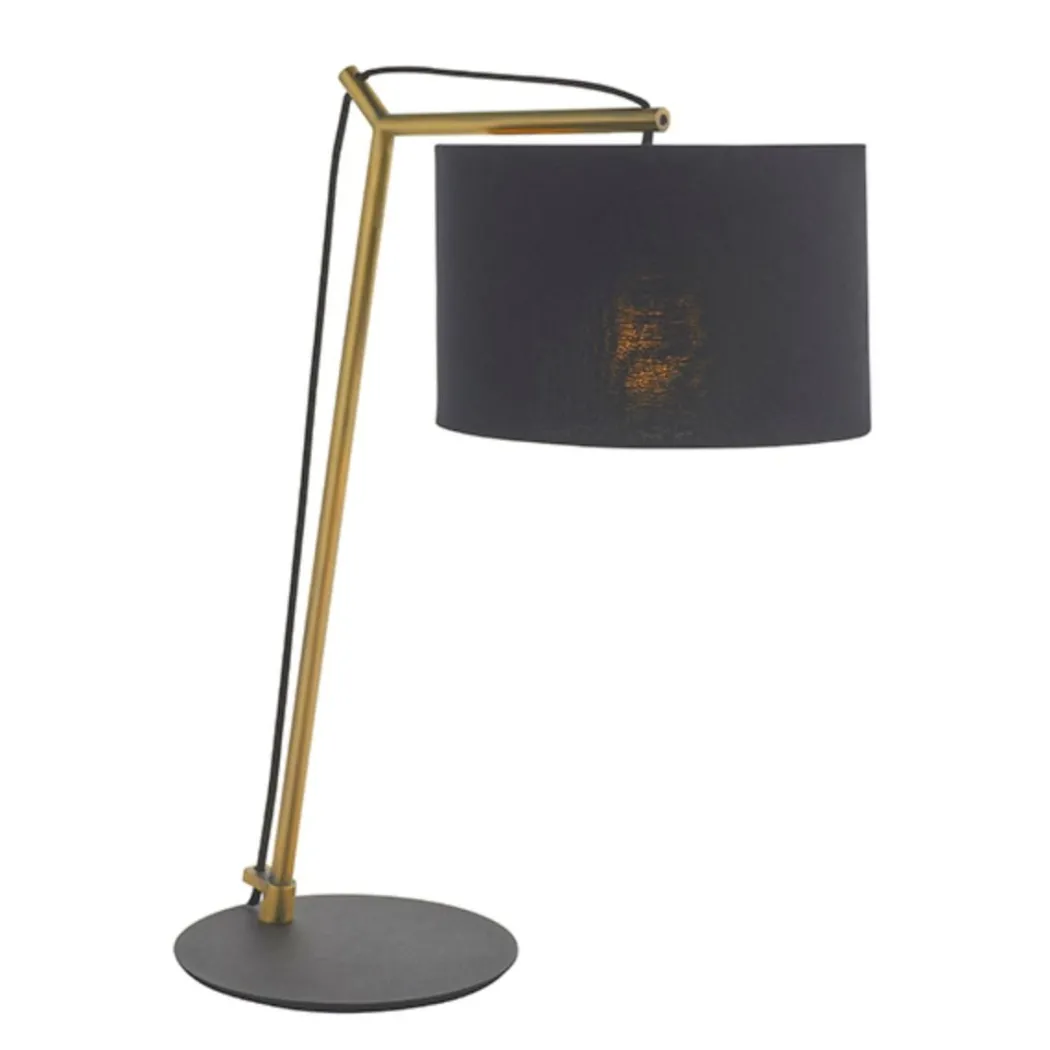 Zaira Brass and Black Desk Table Lamp