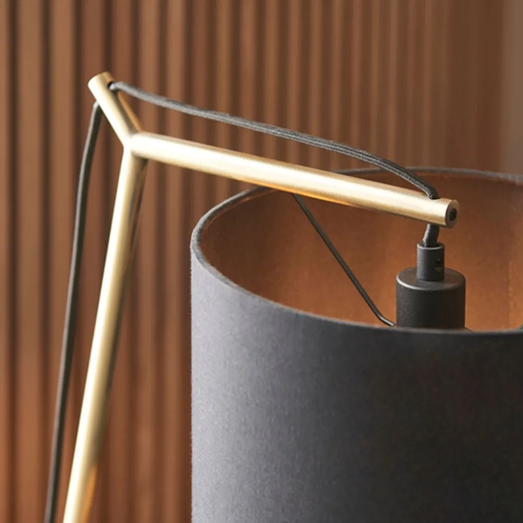 Zaira Brass and Black Desk Table Lamp