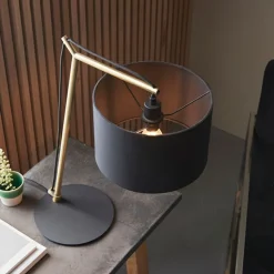Zaira Brass and Black Desk Table Lamp