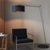 Zaira Nickel and Black Floor Lamp