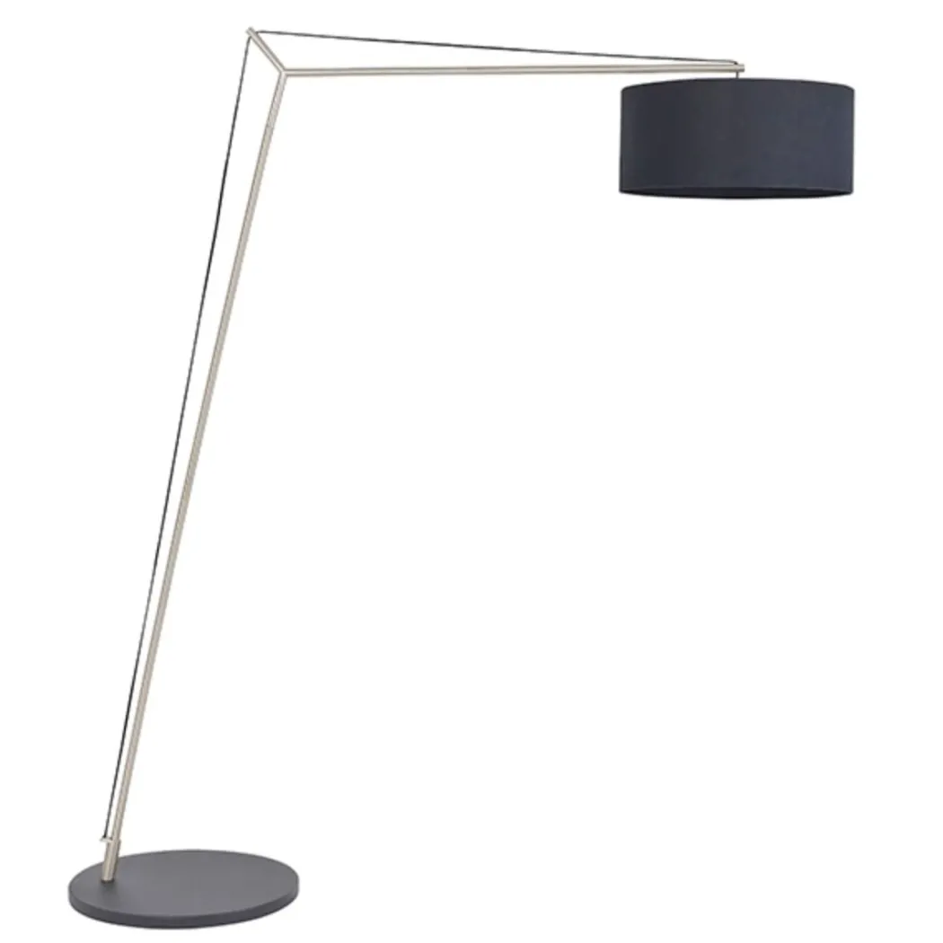Zaira Nickel and Black Floor Lamp