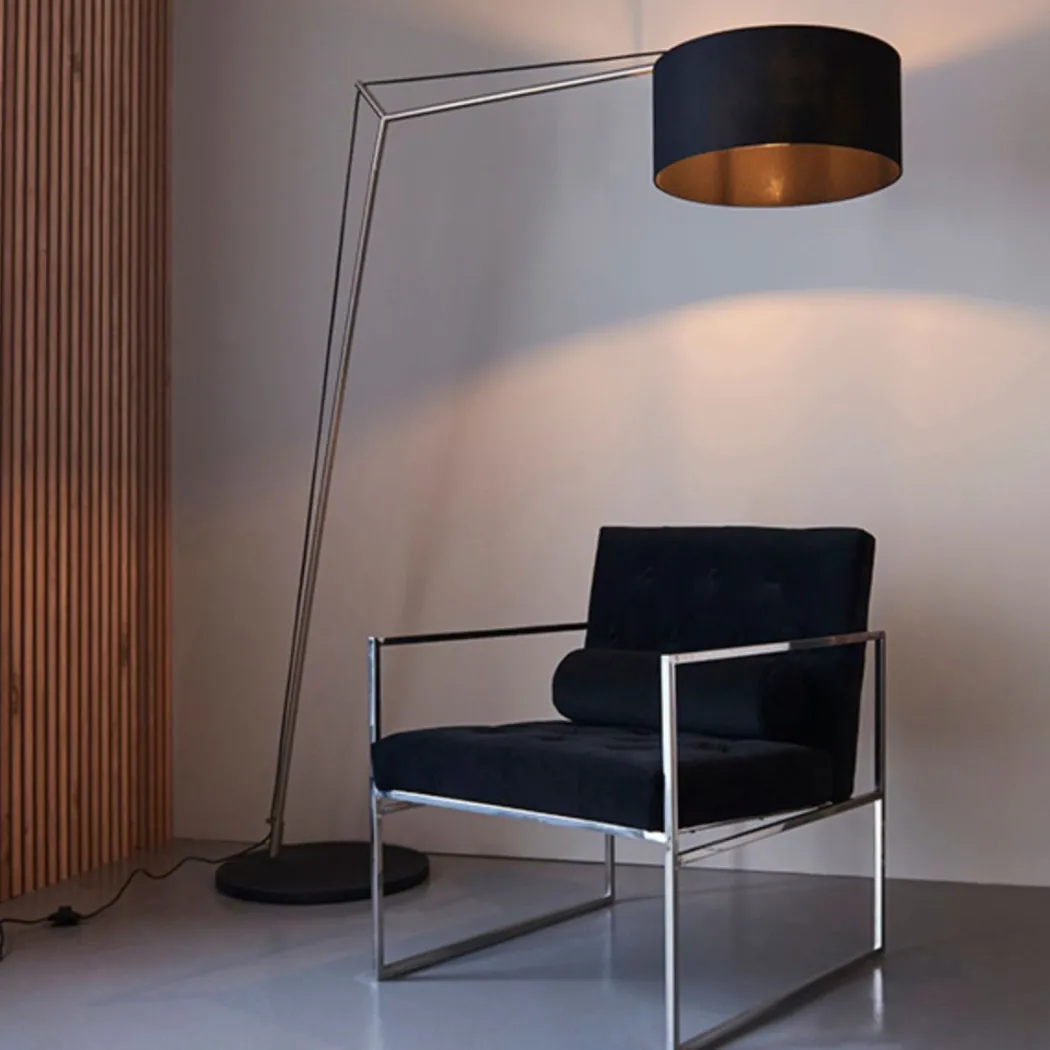 Zaira Nickel and Black Floor Lamp