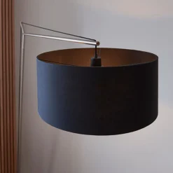 Zaira Nickel and Black Floor Lamp