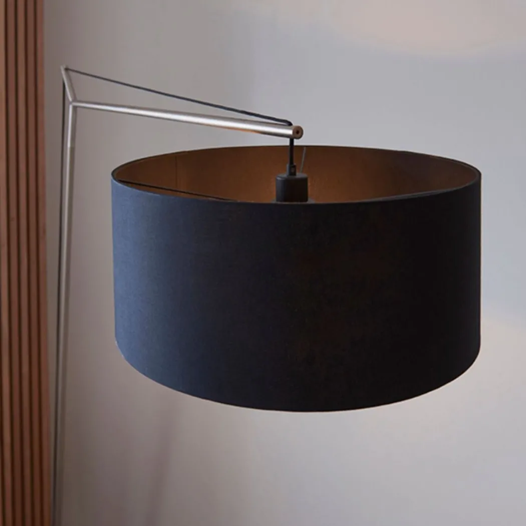 Zaira Nickel and Black Floor Lamp