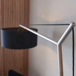 Zaira Nickel and Black Floor Lamp