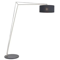 Zaira Nickel and Black Floor Lamp