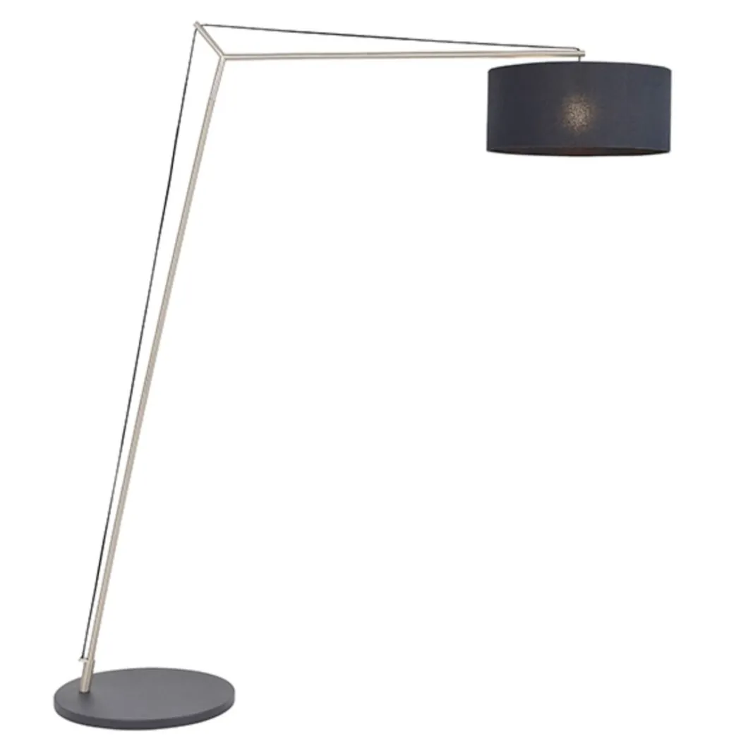 Zaira Nickel and Black Floor Lamp