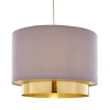 Zelina Grey and Gold Wide Easy-Fit Pendant