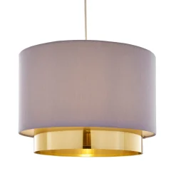 Zelina Grey and Gold Wide Easy-Fit Pendant