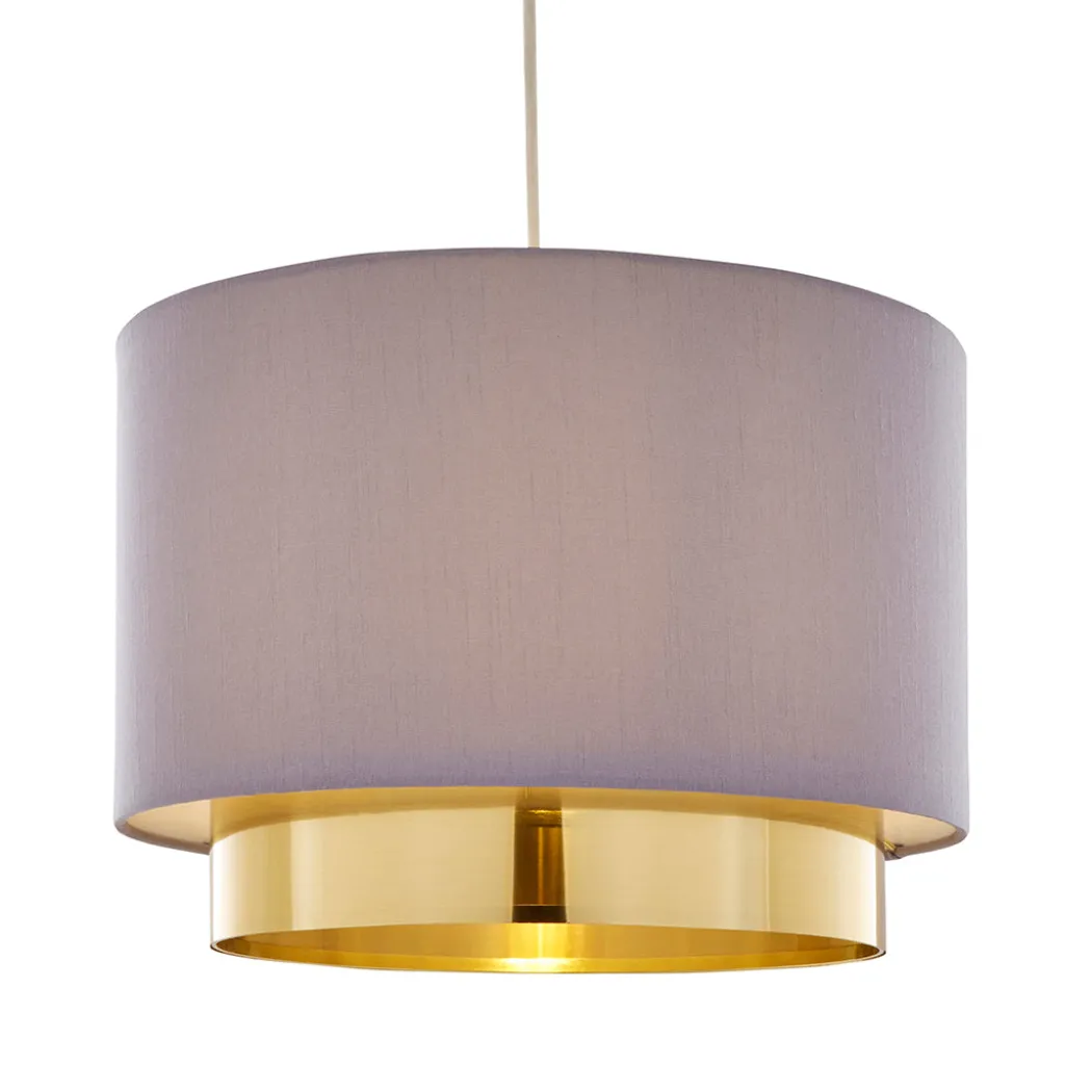 Zelina Grey and Gold Wide Easy-Fit Pendant
