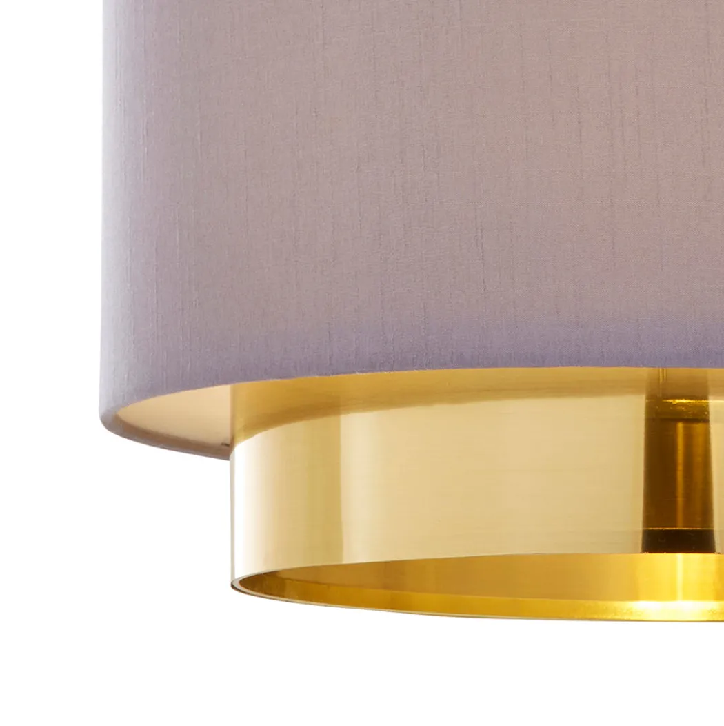 Zelina Grey and Gold Wide Easy-Fit Pendant