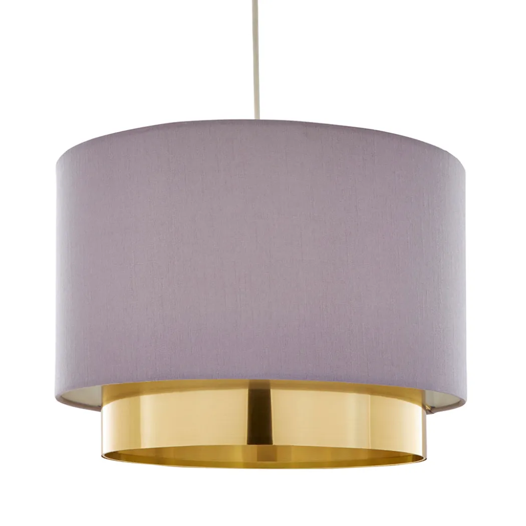 Zelina Grey and Gold Wide Easy-Fit Pendant