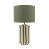 Zella Green Striped Table Lamp