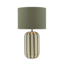 Zella Green Striped Table Lamp