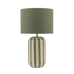 Zella Green Striped Table Lamp