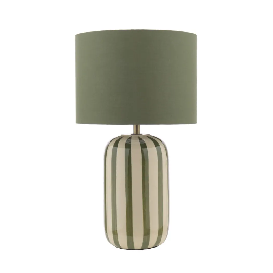 Zella Green Striped Table Lamp