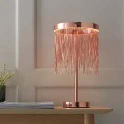 Zelma Brushed Copper LED Table Lamp