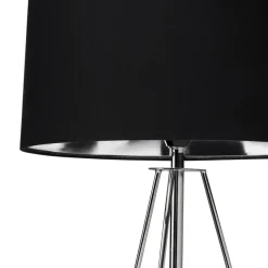 Ziggy Chrome & Black Tripod Table Lamp