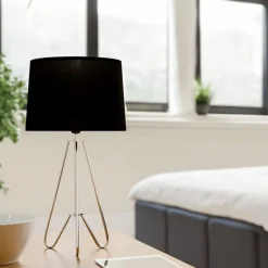 Ziggy Chrome & Black Tripod Table Lamp