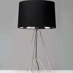 Ziggy Chrome & Black Tripod Table Lamp