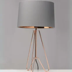 Ziggy Copper & Grey Tripod Table Lamp