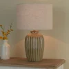 Zinnia Brown Ribbed Table Lamp