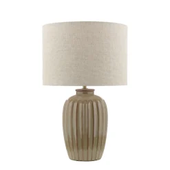 Zinnia Brown Ribbed Table Lamp