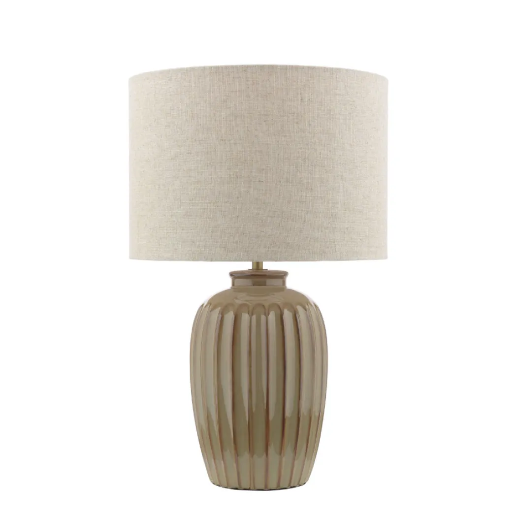 Zinnia Brown Ribbed Table Lamp