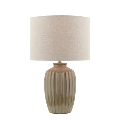 Zinnia Brown Ribbed Table Lamp