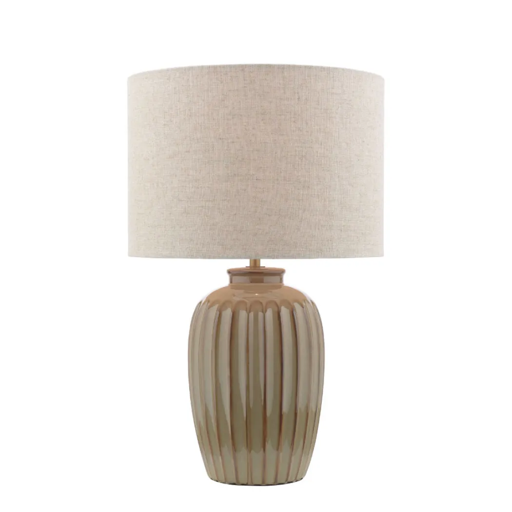 Zinnia Brown Ribbed Table Lamp
