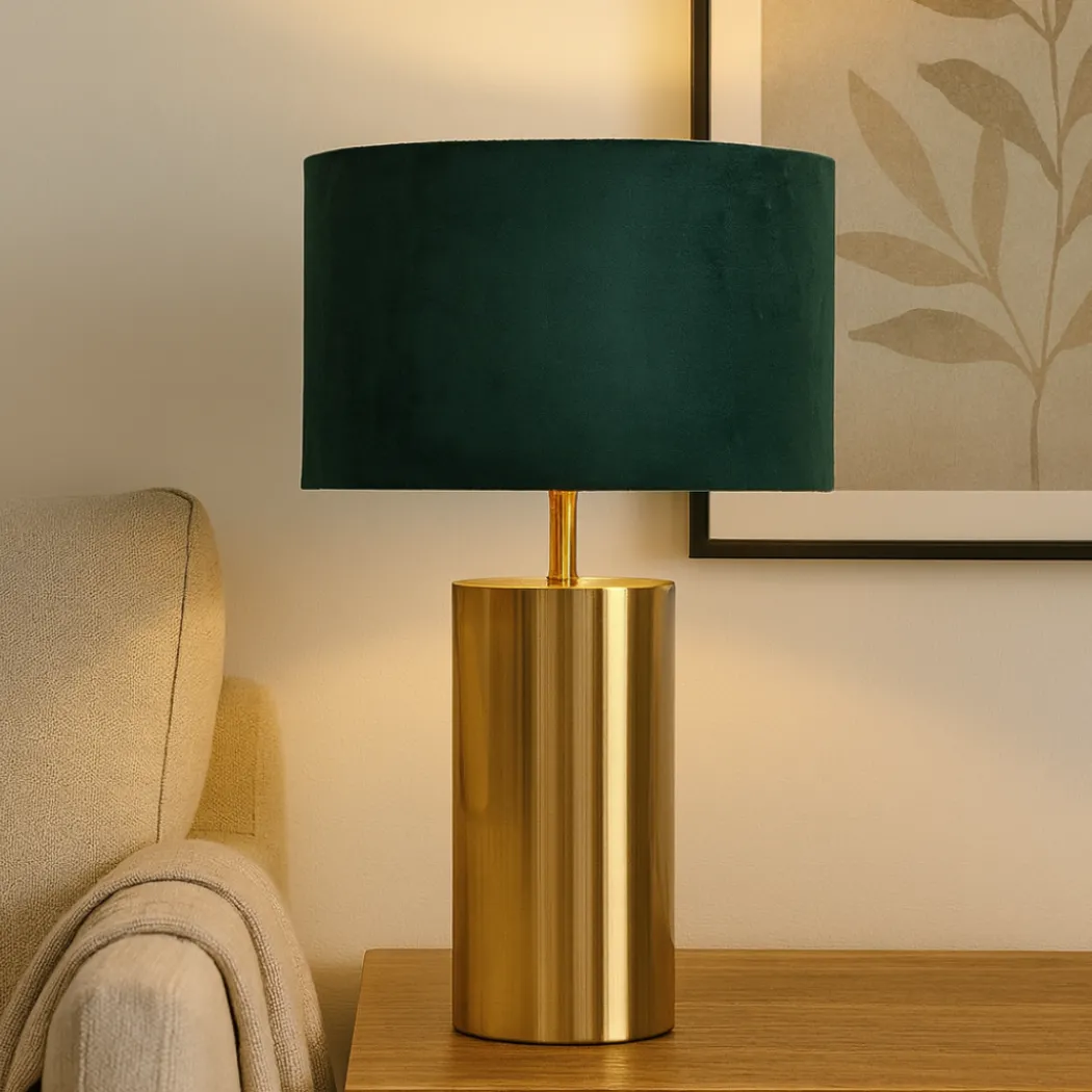 Ziva Large Dark Green Touch Table Lamp