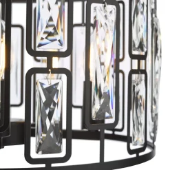 Zoelle 5 Light Black & Crystal Pendant Ceiling Light