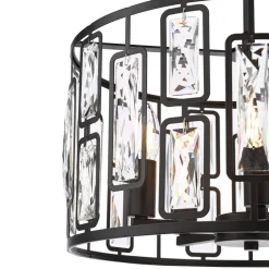 Zoelle 5 Light Black & Crystal Pendant Ceiling Light