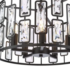 Zoelle 5 Light Black & Crystal Pendant Ceiling Light