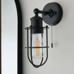 Zofia Matt Black Industrial Wall Light