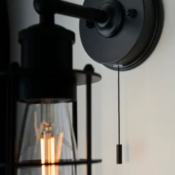Zofia Matt Black Industrial Wall Light