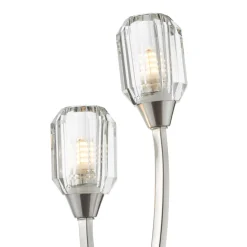 Zonda 2 Light Brushed Nickel & Crystal Wall Light