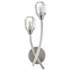 Zonda 2 Light Brushed Nickel & Crystal Wall Light